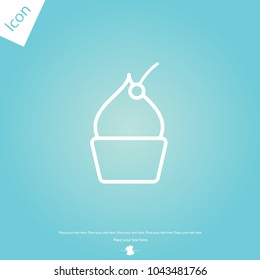 Cherry cupcake line icon