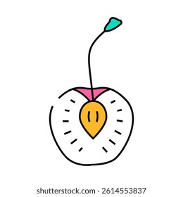 cherry cut line icon vector. cherry cut sign. isolated symbol illustration