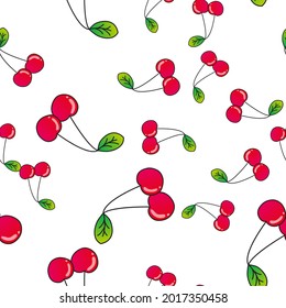 Cherry cute seamless pattern background for kids textile. Vector Illustration EPS10