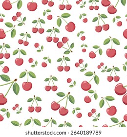 Cherry Delight Seamless and Vibrant Fruit Pattern for design or decor.