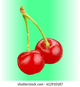 Cherry depicted in triangulation and composite figures