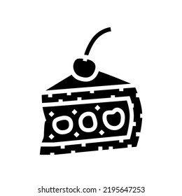 cherry dessert glyph icon vector. cherry dessert sign. isolated symbol illustration