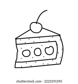 cherry dessert line icon vector. cherry dessert sign. isolated contour symbol black illustration