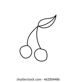 Cherry doodle icon illustration isolated vector sign symbol