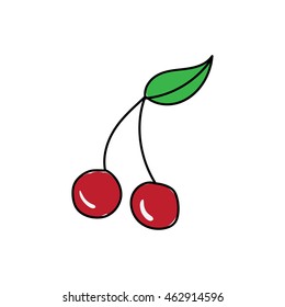 Cherry Doodle Icon Illustration Isolated Vector Sign Symbol