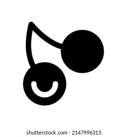 cherry doodle icon on white background