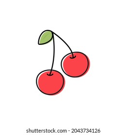 Cherry Doodle Icon Vector Fruit Illustration Stock Vector (Royalty Free ...