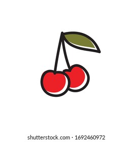 Kirschdoodle-Symbol, Vektorillustration