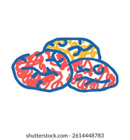 cherry dried fruit doodle icon sketch vector. cherry dried fruit sign. isolated symbol illustration