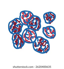Kirsche getrocknete Frucht doodle Symbol Skizze Vektor. Kirschgetrocknetes Fruchtzeichen. einzelne Symbolgrafik