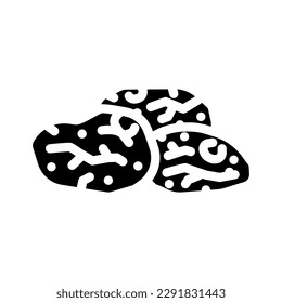 vector de icono de glifos de frutas secas de cerezo. signo de fruta seca de cerezo. ilustración de símbolo aislado