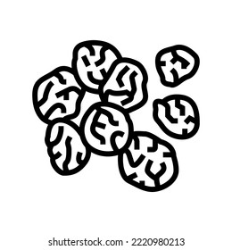 cherry dried fruit line icon vector. cherry dried fruit sign. isolated contour symbol black illustration