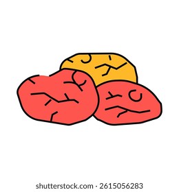 cherry dried fruit line icon vector. cherry dried fruit sign. isolated symbol illustration