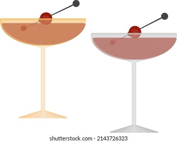 Bebida cereza, ilustración, vector sobre fondo blanco.