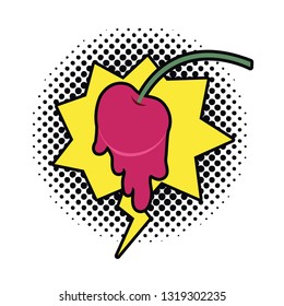 cherry dripping isolated icon