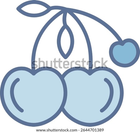 Cherry Filled Blue Tone Icon