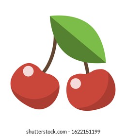 cherry flat color vector icon