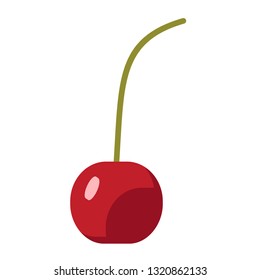 cherry flat illustration. Food and drink, kitchen and cooking, fruit and vegetables series.