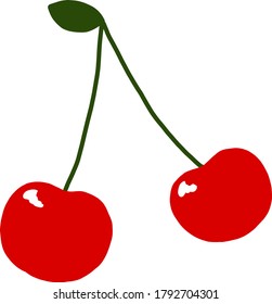 cherry flat illustration vector icon