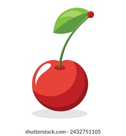 Cherry flat vector illustration on white background