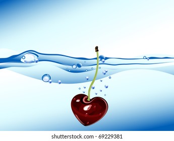 Cherry flopping down in to the water