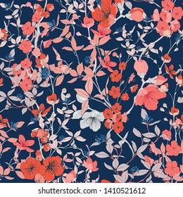 Cherry Flower Bloom Seamless Textile Design