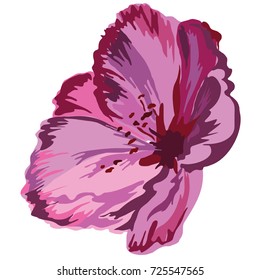 cherry flower on white background. Decorative element. Vector image. Youth style. Picture for textile or book covers, manufacturing, wallpapers, print, gift wrap and scrapbook. Trendy colors