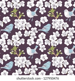 cherry flower seamless background