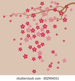 Cherry Flowers pattern. Vector