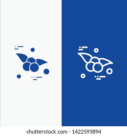 Cherry, Food, Fruit Line and Glyph Solid icon Blue banner Line and Glyph Solid icon Blue banner
