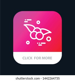 Cherry, Food, Fruit Mobile App Button. Android and IOS Line Version