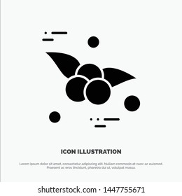 Cherry, Food, Fruit solid Glyph Icon vector