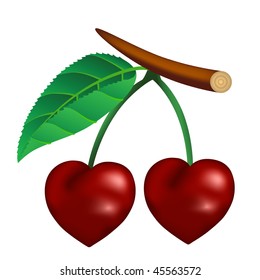 Cherry in the form of heart