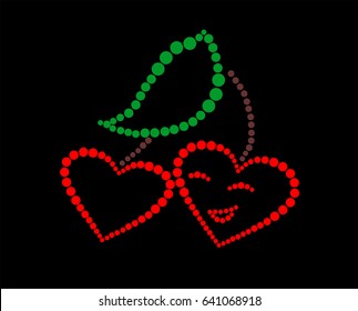 Cherry in the form of heart