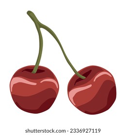 fruta fresca de cerezo, diseño aislado de iconos