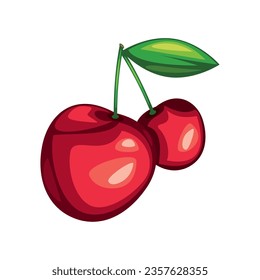 cherry fresh fruit icon isolated