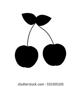 Cherry fresh fruit icon vector illustration graphic design