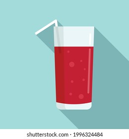 Kirschfrischer Saft - Symbol. Flache Illustration von frischem Kirschsaft, Vektorsymbol für Webdesign