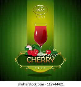 Cherry. Fresh juice. Vector