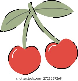 Ilustración de elemento abstracto de fruta de cereza