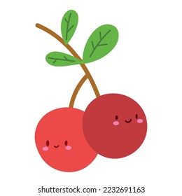 cherry fruit cartoon icon isolated