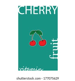 cherry fruit color vector illustration