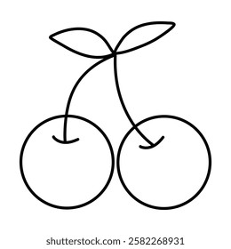 Cherry fruit Coloring Page book kids illustration