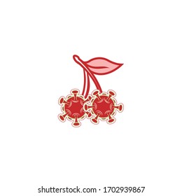 ilustración vectorial del coronavirus de frutas de cereza 