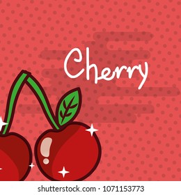 cherry fruit delicious shiny poster 