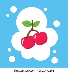 Cherry Fruit Design Modern Illustration