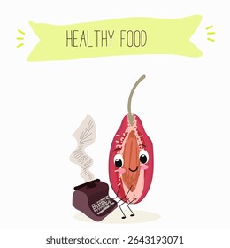Cherry, fruit, dogwood, cornelian, cornus, funny cheerful characters. Vector hand drawn  illistration.