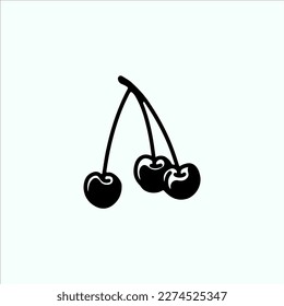 cherry fruit doodle illustration vector
