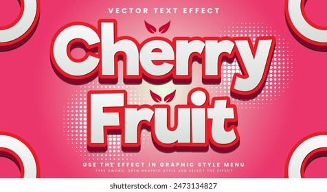 Cherry Fruit Editable Text Effect Template suitable for fresh fruit theme