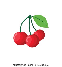 Cherry-Flat-Design-Clip, Vektorgrafik einzeln auf weißem Hintergrund